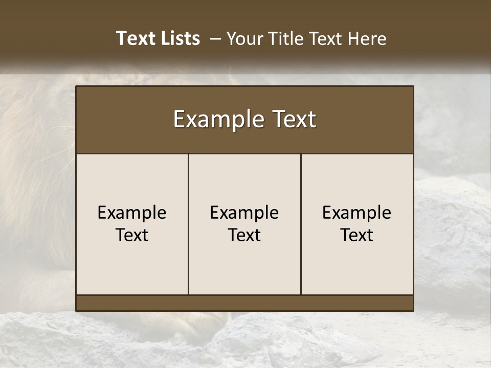 A Couple Of Lions Sitting On Top Of A Rock PowerPoint Template