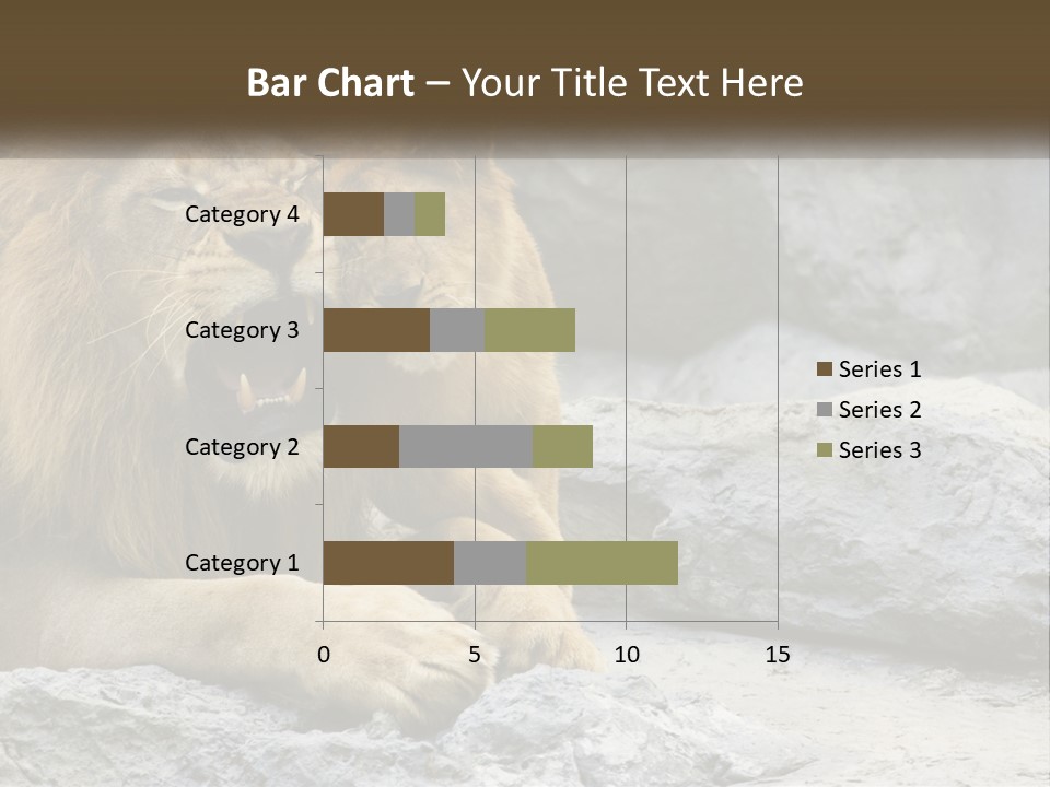 A Couple Of Lions Sitting On Top Of A Rock PowerPoint Template
