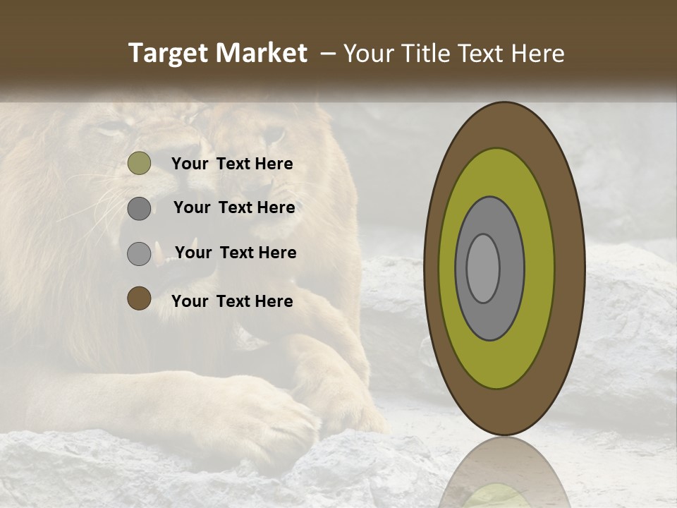 A Couple Of Lions Sitting On Top Of A Rock PowerPoint Template