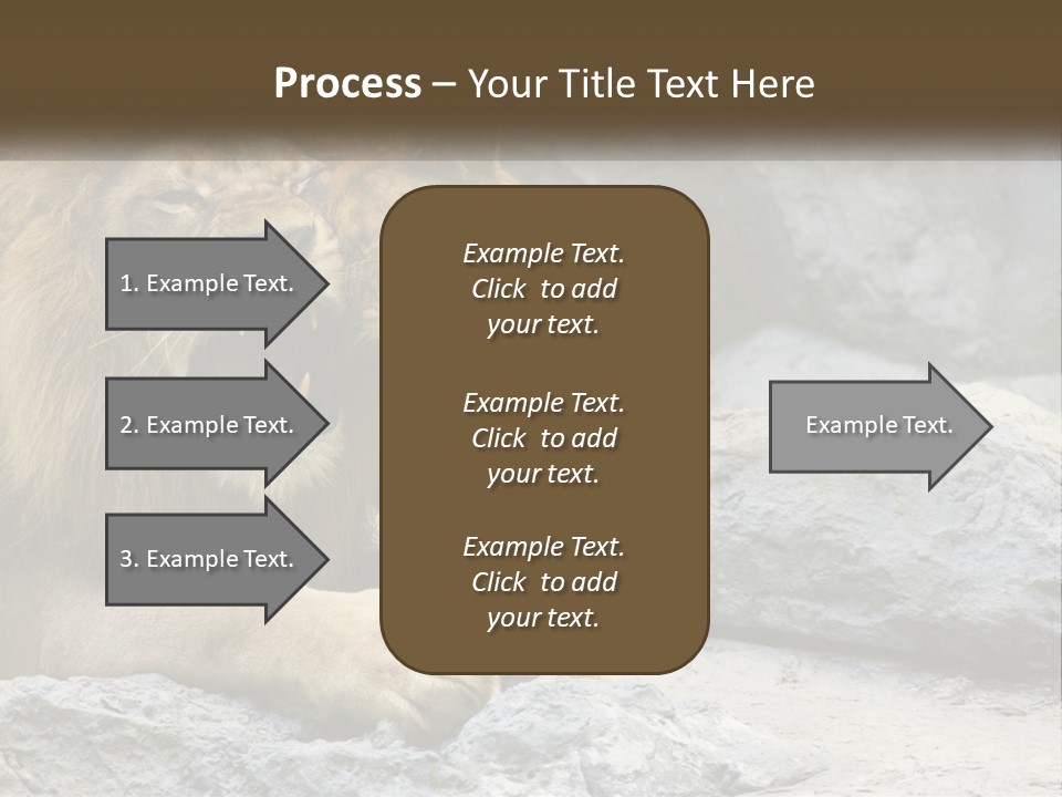 A Couple Of Lions Sitting On Top Of A Rock PowerPoint Template