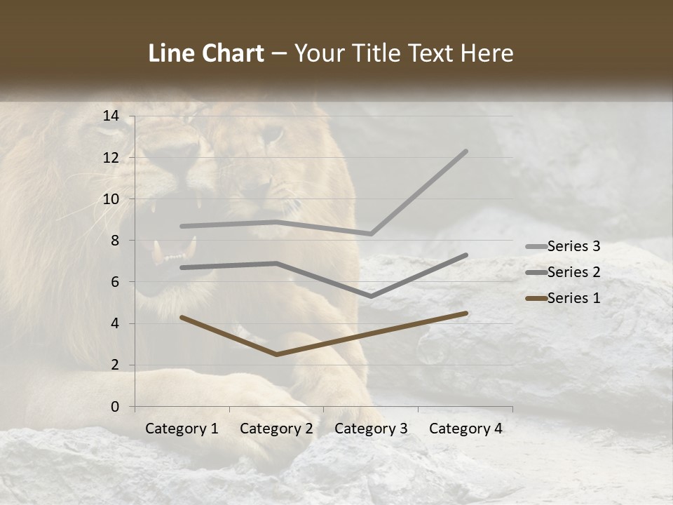 A Couple Of Lions Sitting On Top Of A Rock PowerPoint Template