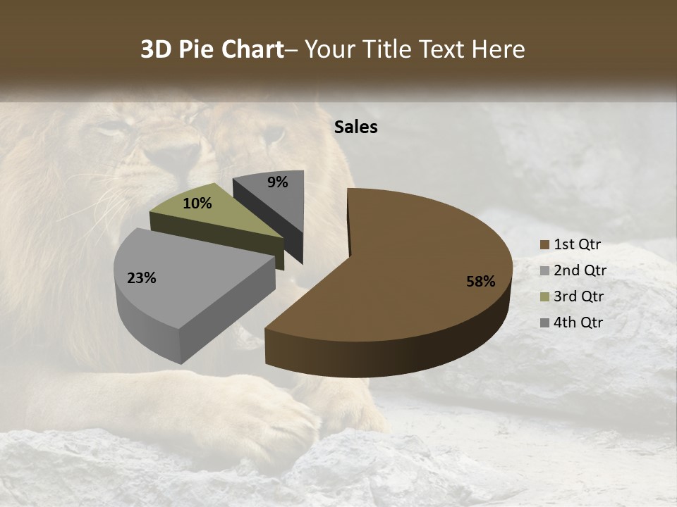 A Couple Of Lions Sitting On Top Of A Rock PowerPoint Template