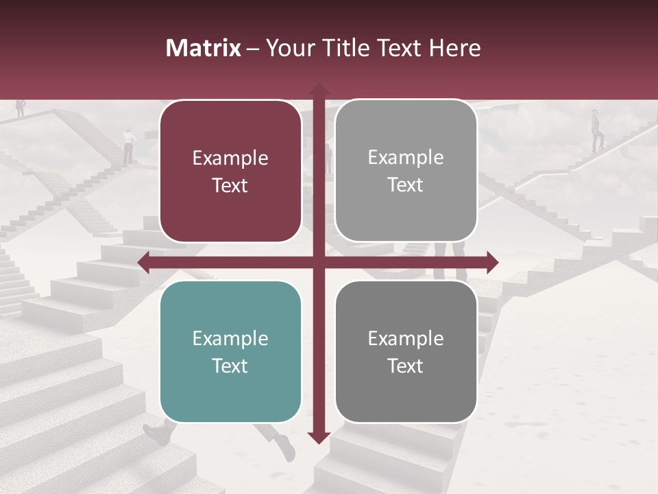 A Man Is Running Up A Staircase Of Stairs PowerPoint Template