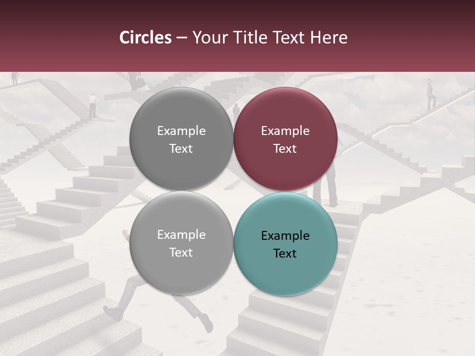 A Man Is Running Up A Staircase Of Stairs PowerPoint Template