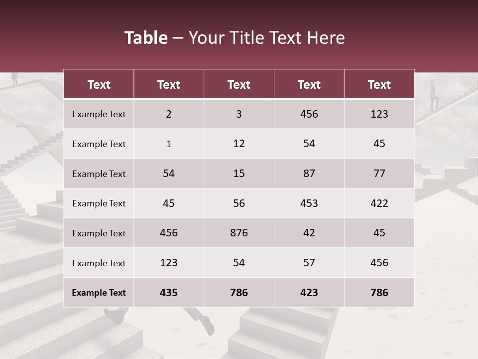 A Man Is Running Up A Staircase Of Stairs PowerPoint Template