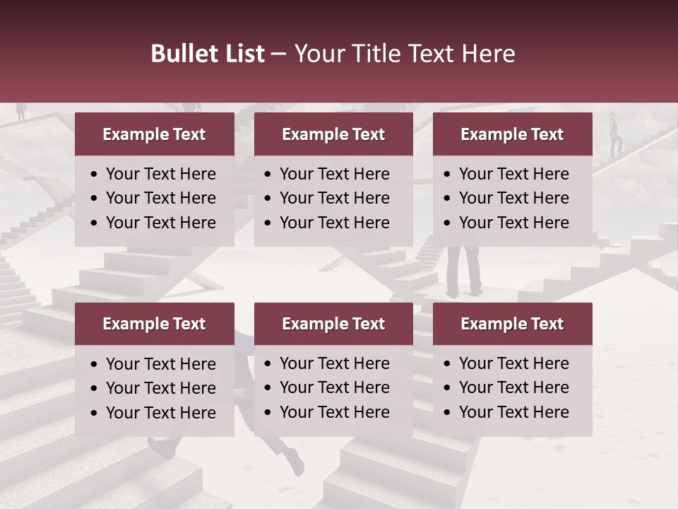 A Man Is Running Up A Staircase Of Stairs PowerPoint Template