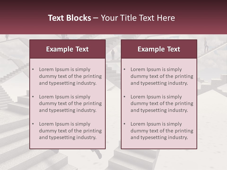 A Man Is Running Up A Staircase Of Stairs PowerPoint Template