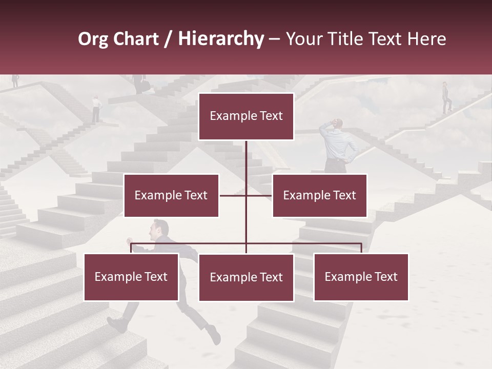A Man Is Running Up A Staircase Of Stairs PowerPoint Template