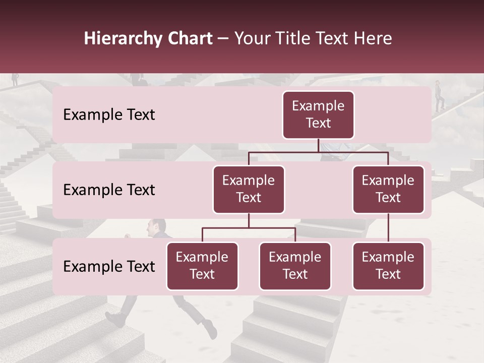 A Man Is Running Up A Staircase Of Stairs PowerPoint Template