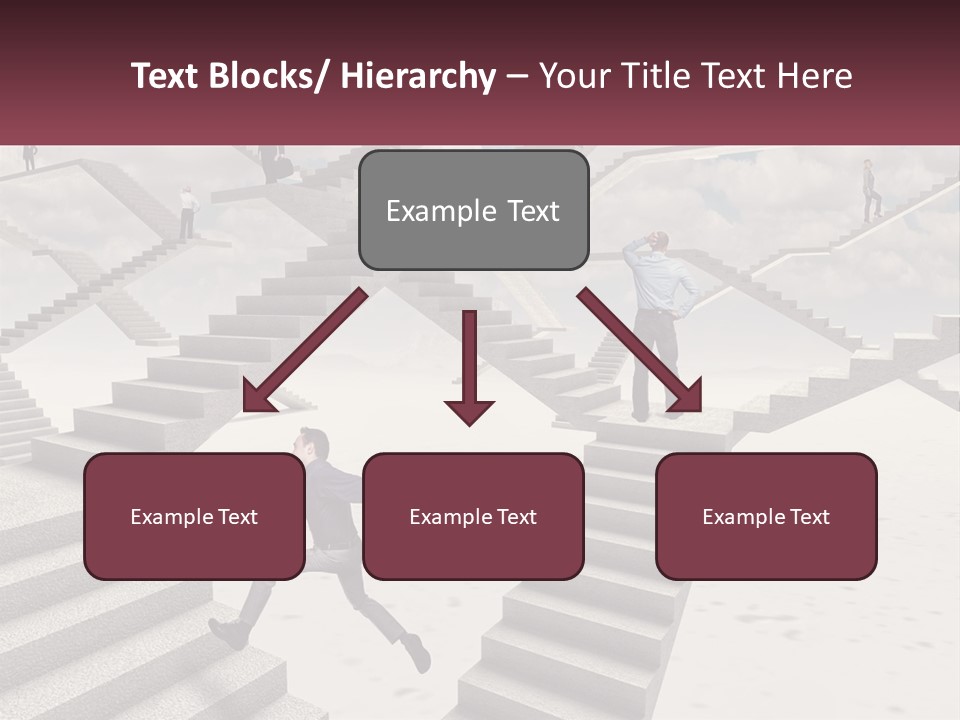 A Man Is Running Up A Staircase Of Stairs PowerPoint Template