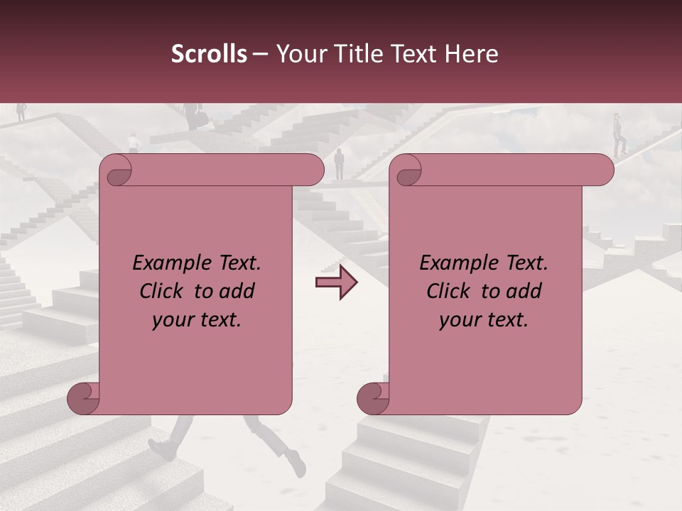 A Man Is Running Up A Staircase Of Stairs PowerPoint Template