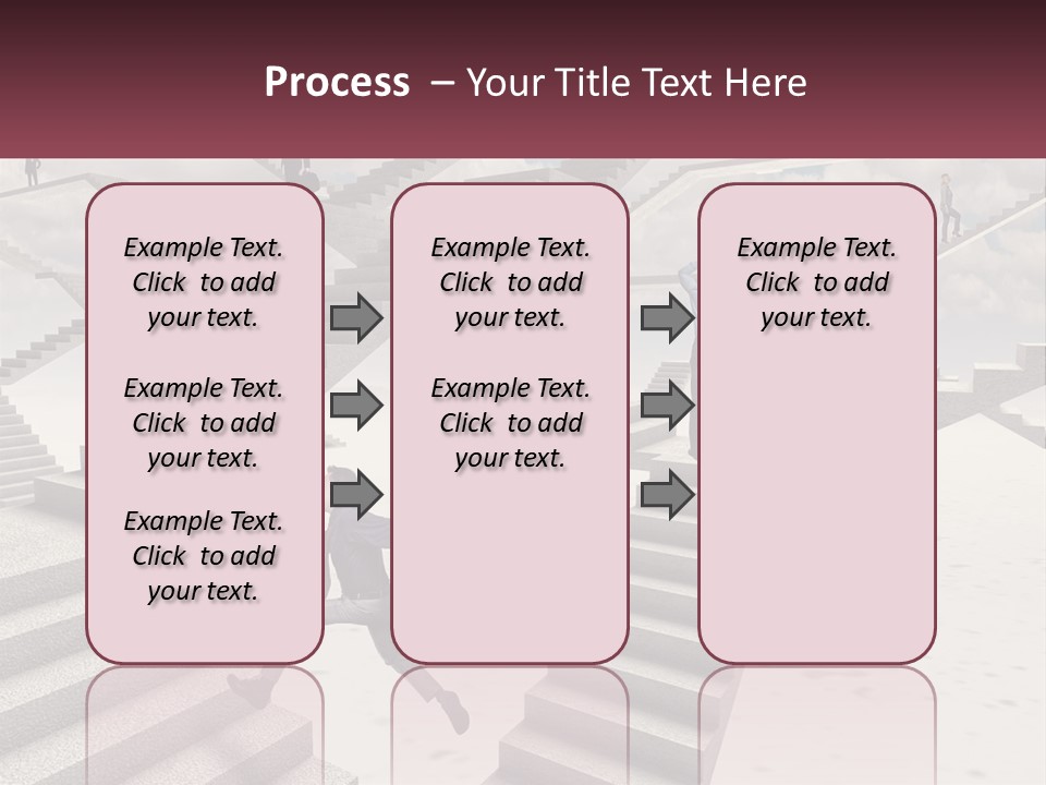 A Man Is Running Up A Staircase Of Stairs PowerPoint Template