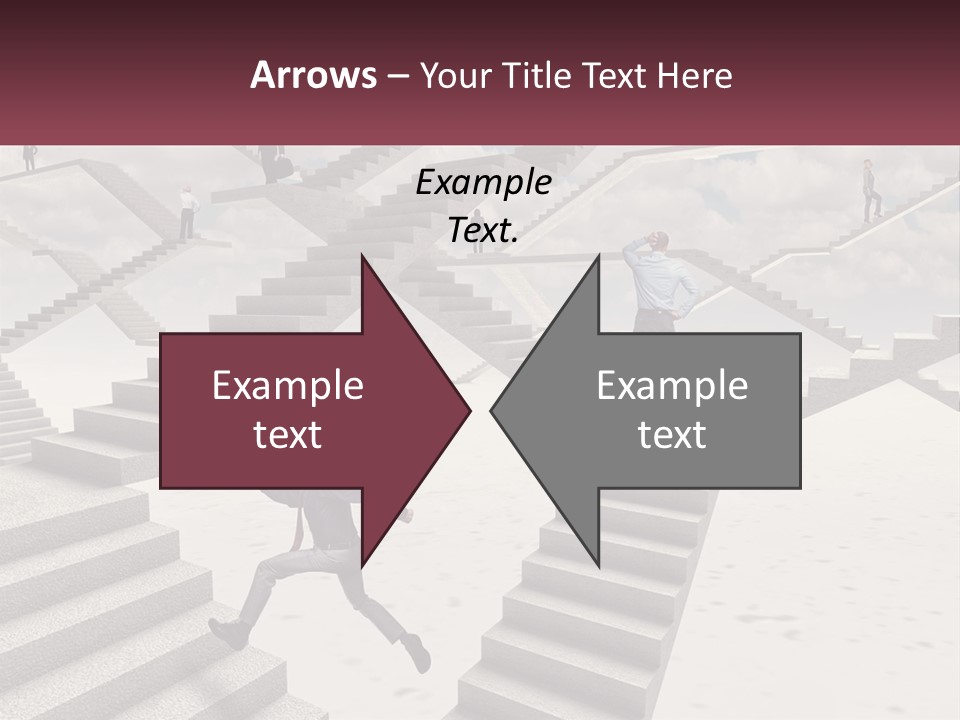 A Man Is Running Up A Staircase Of Stairs PowerPoint Template