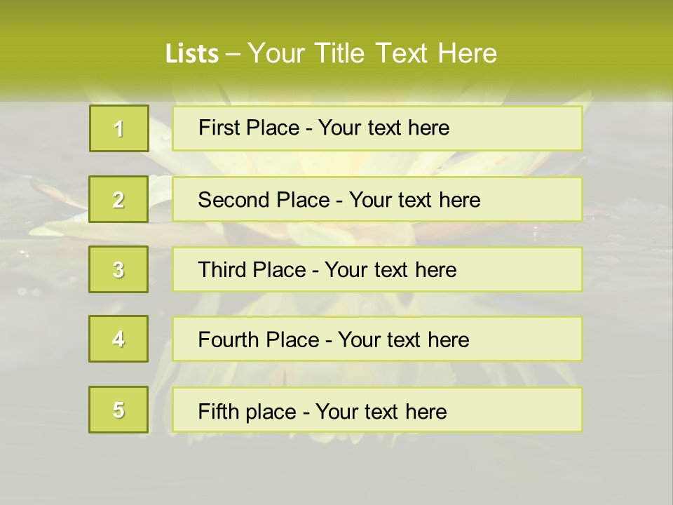 A Yellow Water Lily In A Pond Of Water PowerPoint Template