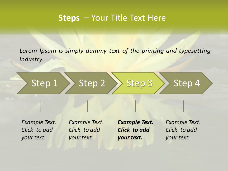 A Yellow Water Lily In A Pond Of Water PowerPoint Template