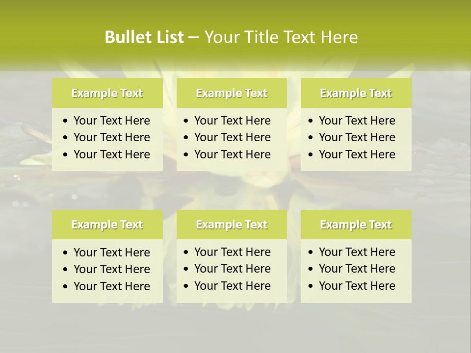 A Yellow Water Lily In A Pond Of Water PowerPoint Template