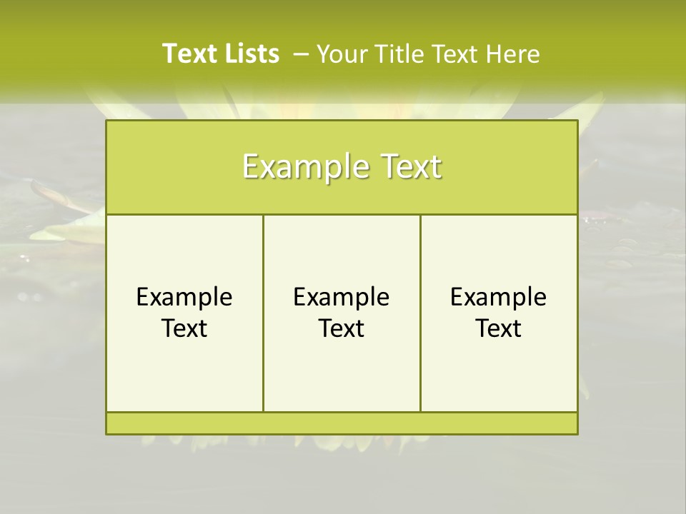 A Yellow Water Lily In A Pond Of Water PowerPoint Template