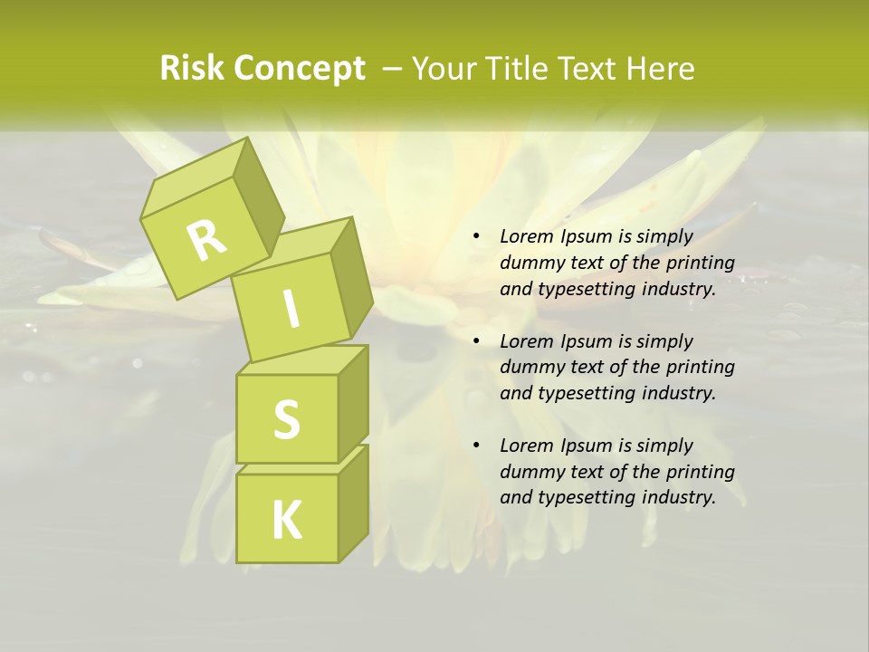 A Yellow Water Lily In A Pond Of Water PowerPoint Template