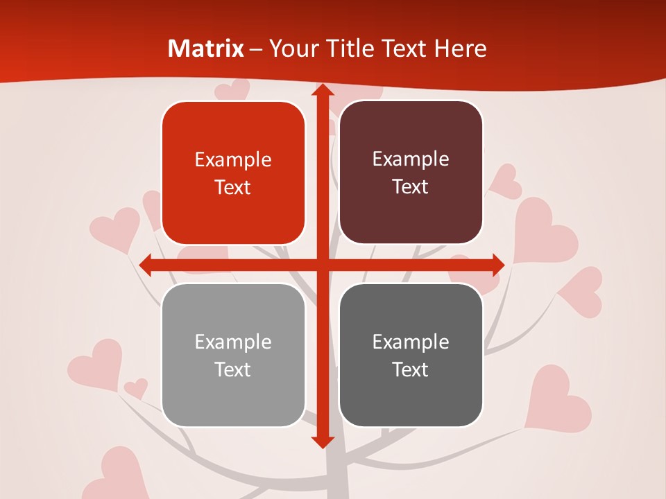 A Tree With Hearts On It With A Red Background PowerPoint Template