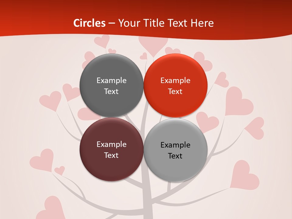 A Tree With Hearts On It With A Red Background PowerPoint Template
