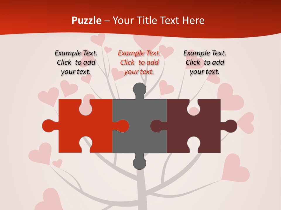 A Tree With Hearts On It With A Red Background PowerPoint Template