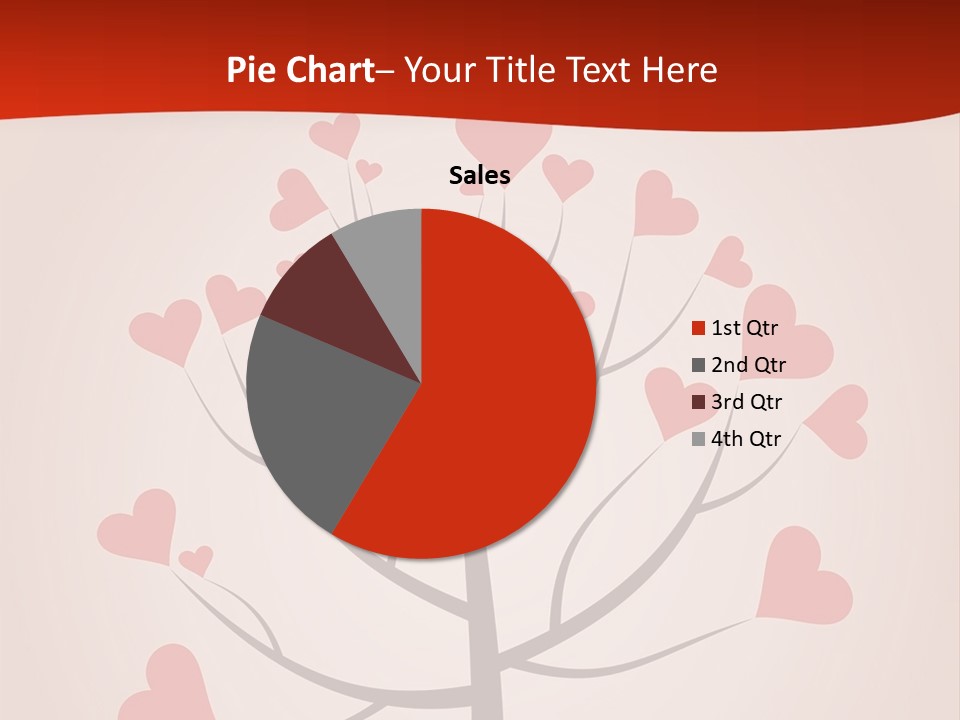 A Tree With Hearts On It With A Red Background PowerPoint Template