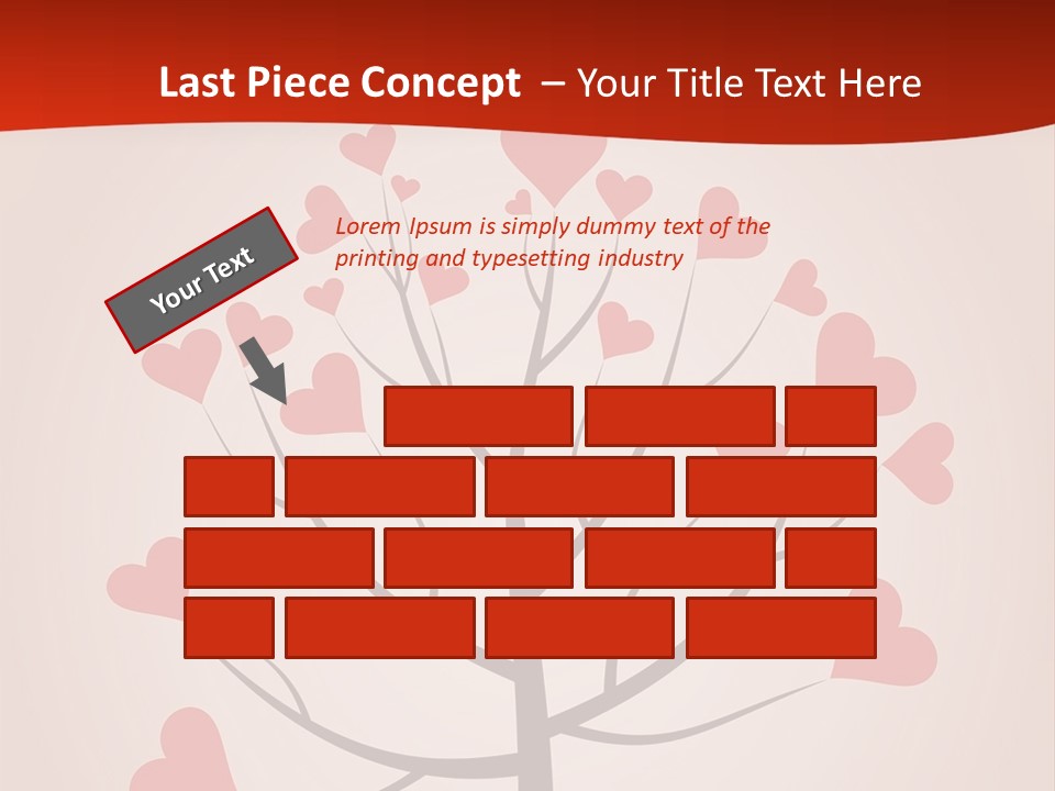 A Tree With Hearts On It With A Red Background PowerPoint Template