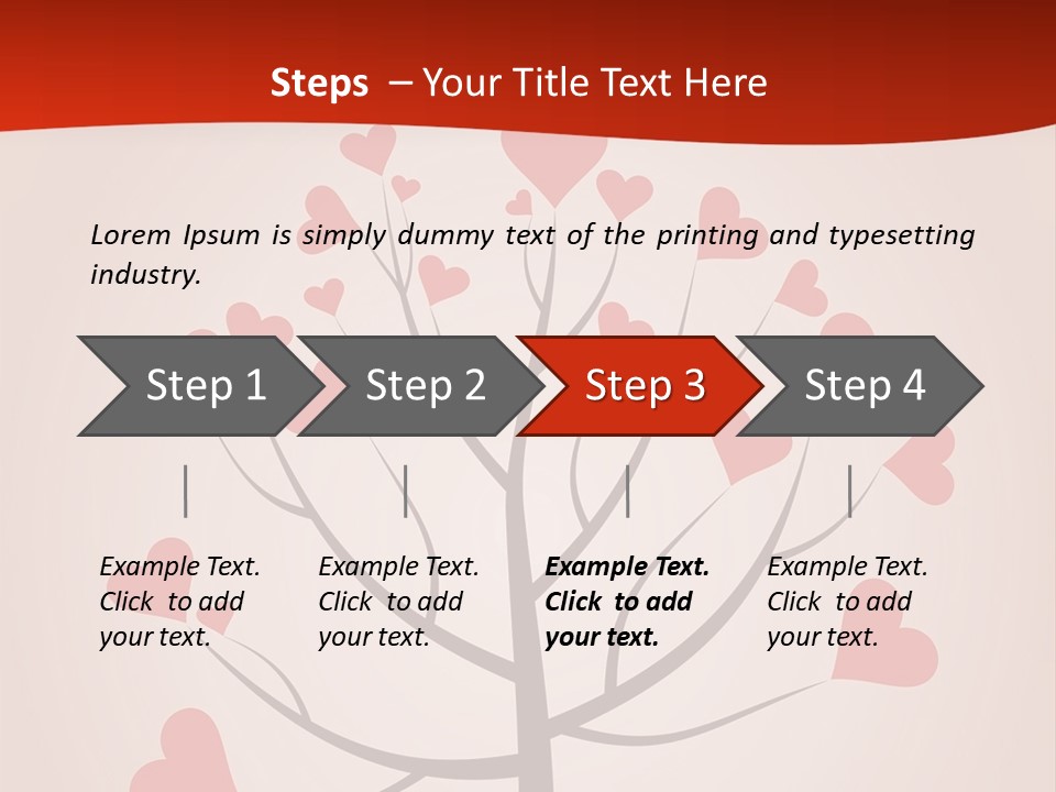 A Tree With Hearts On It With A Red Background PowerPoint Template