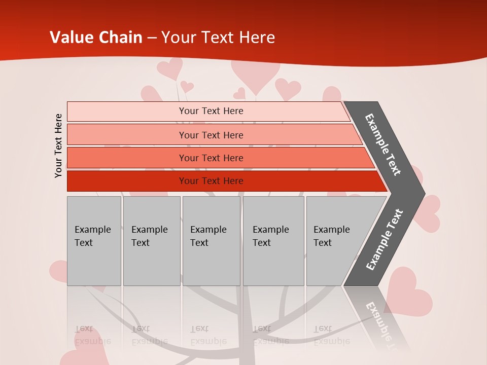 A Tree With Hearts On It With A Red Background PowerPoint Template