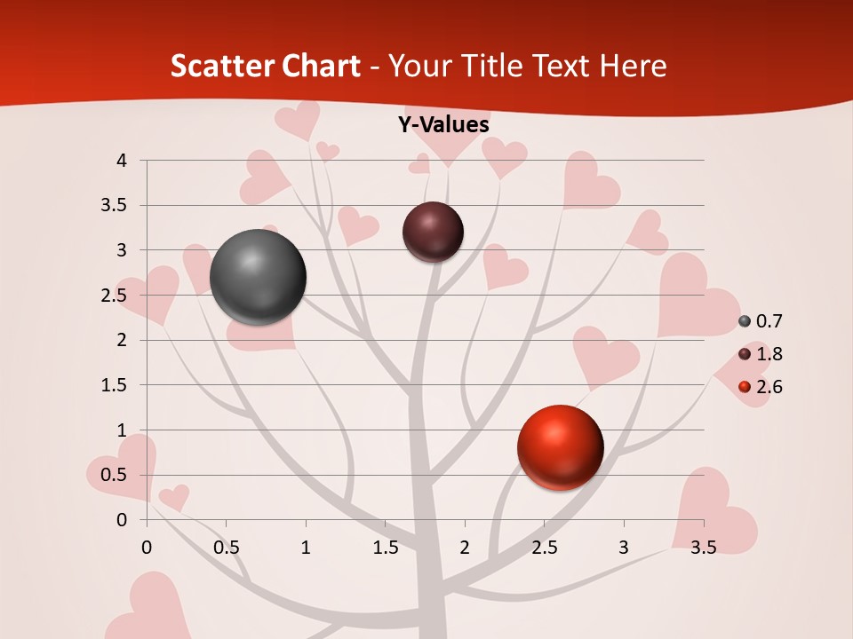 A Tree With Hearts On It With A Red Background PowerPoint Template