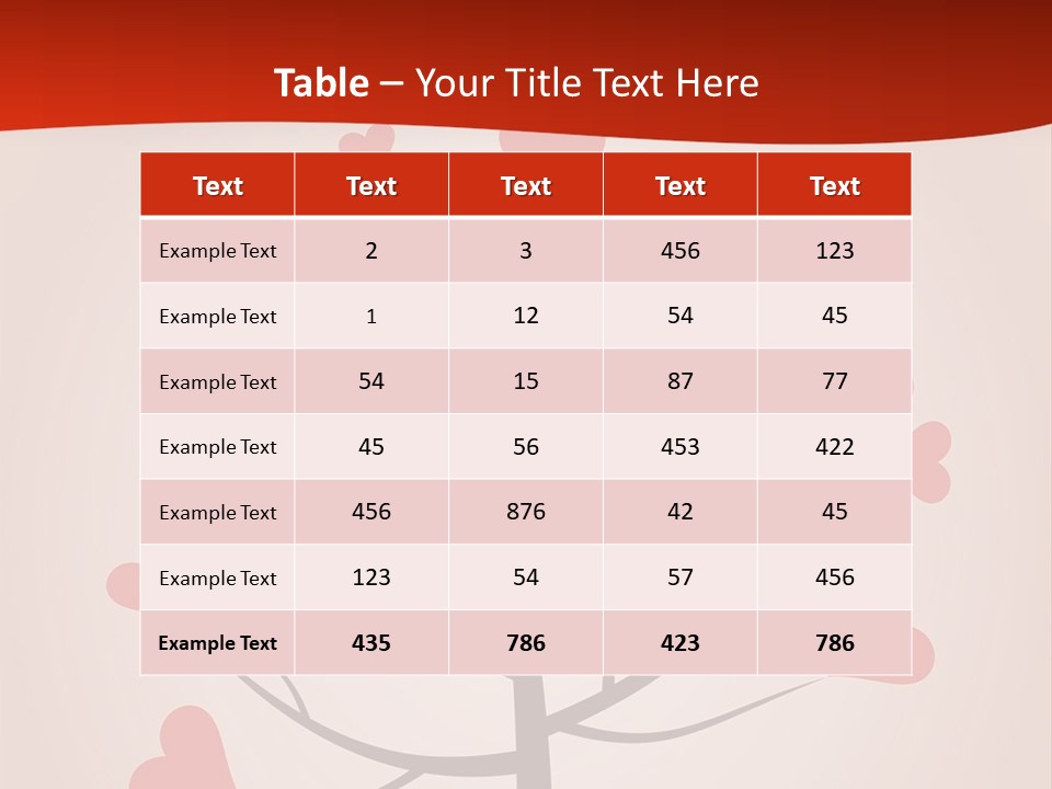A Tree With Hearts On It With A Red Background PowerPoint Template