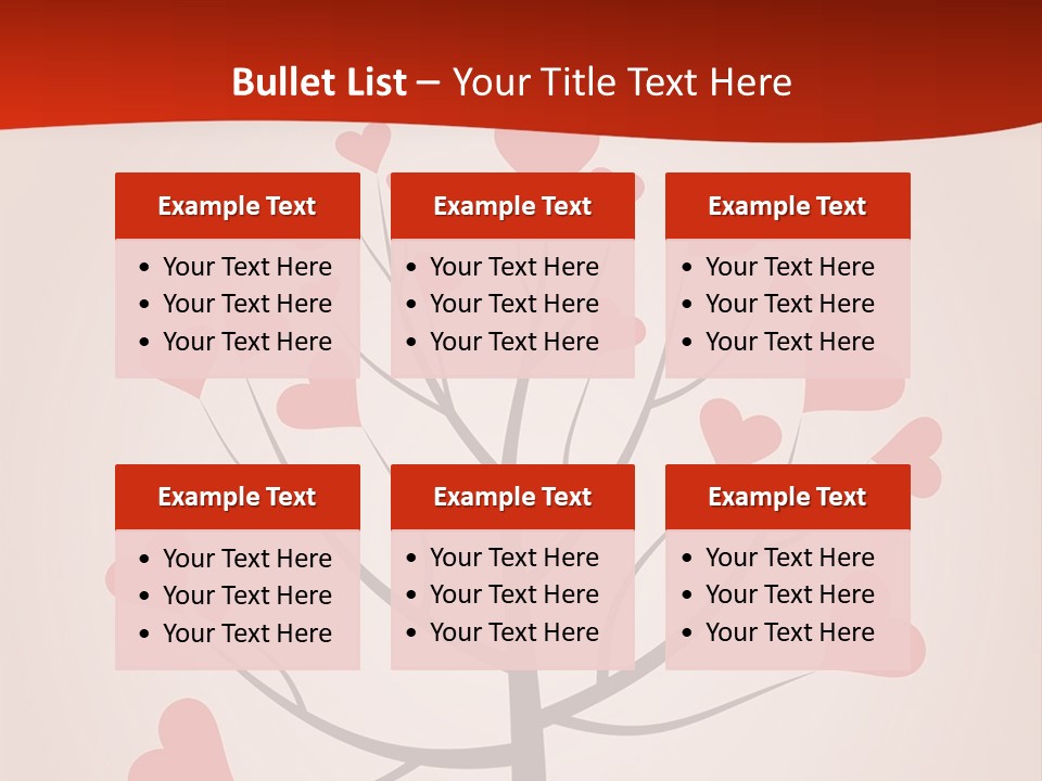 A Tree With Hearts On It With A Red Background PowerPoint Template