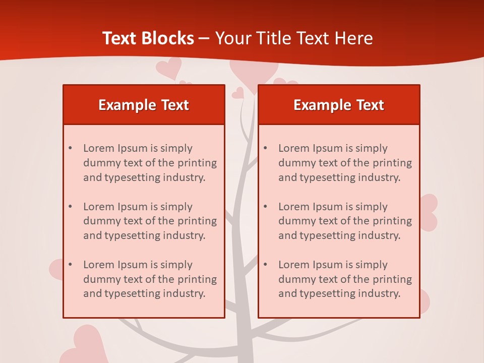 A Tree With Hearts On It With A Red Background PowerPoint Template