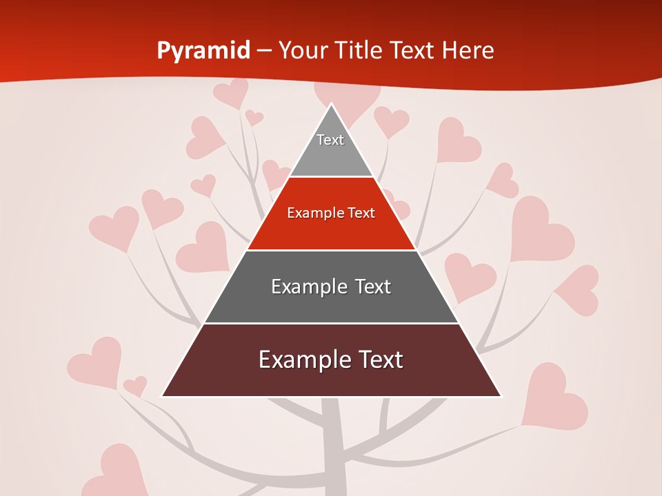 A Tree With Hearts On It With A Red Background PowerPoint Template