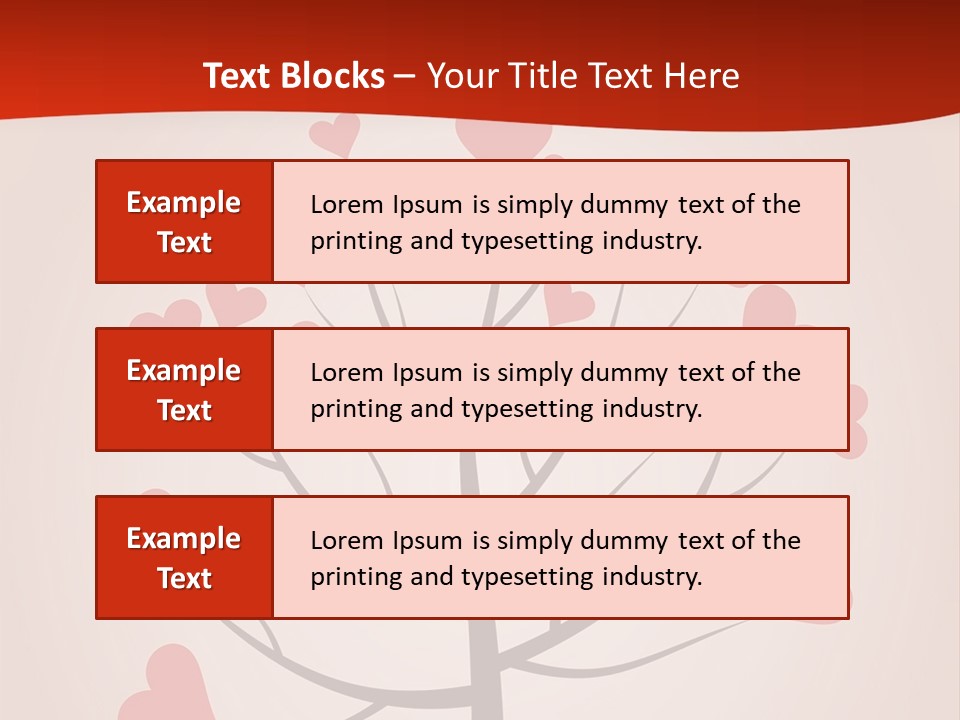 A Tree With Hearts On It With A Red Background PowerPoint Template