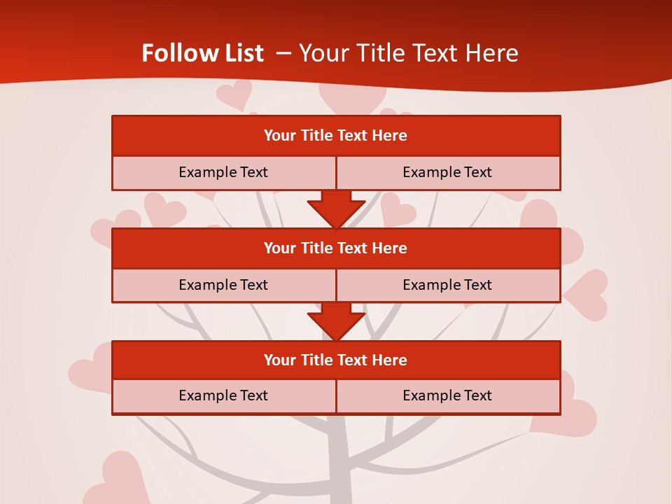 A Tree With Hearts On It With A Red Background PowerPoint Template