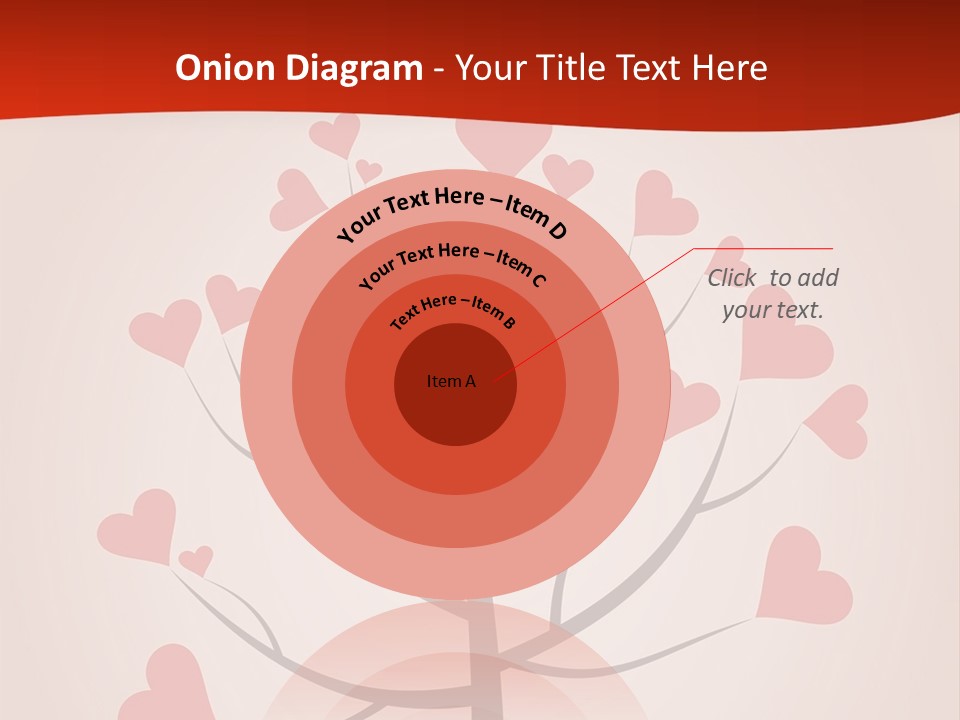 A Tree With Hearts On It With A Red Background PowerPoint Template