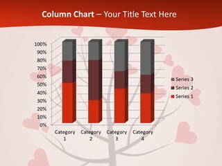 A Tree With Hearts On It With A Red Background PowerPoint Template