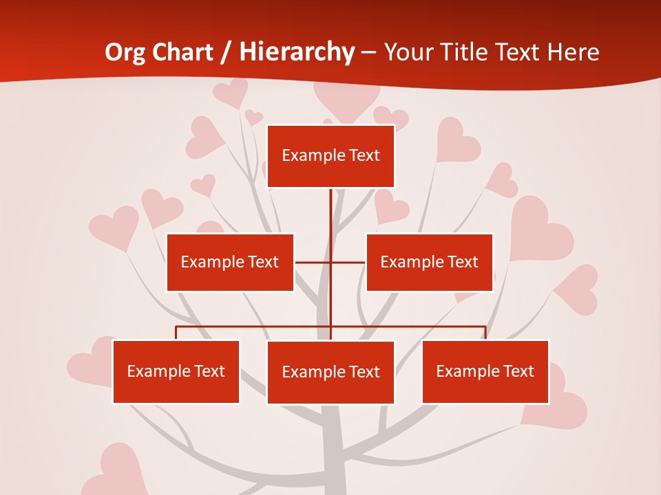 A Tree With Hearts On It With A Red Background PowerPoint Template