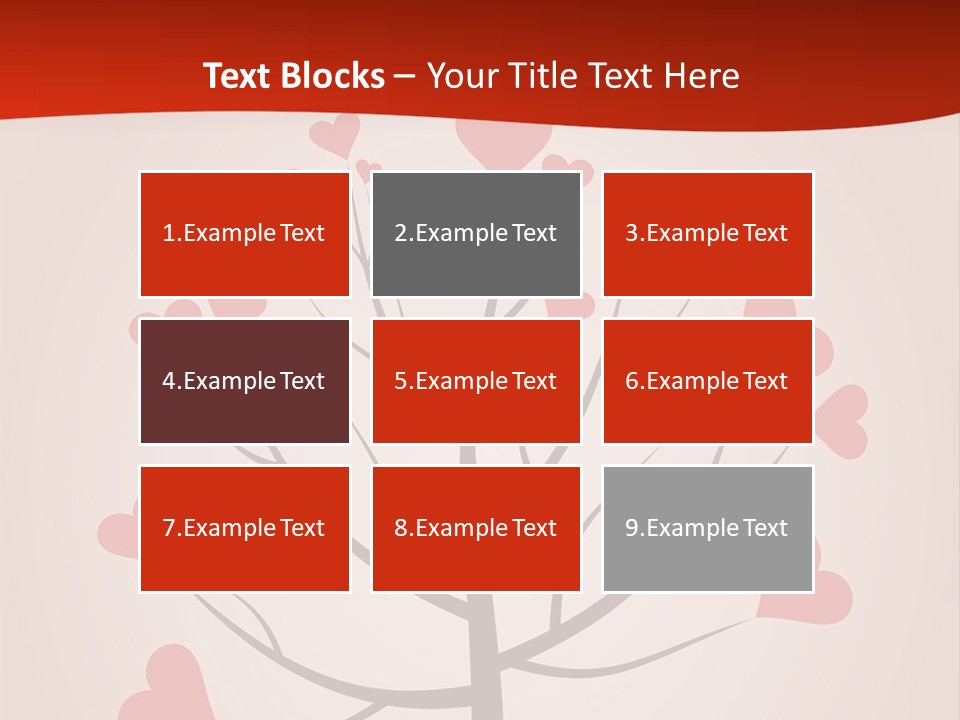 A Tree With Hearts On It With A Red Background PowerPoint Template
