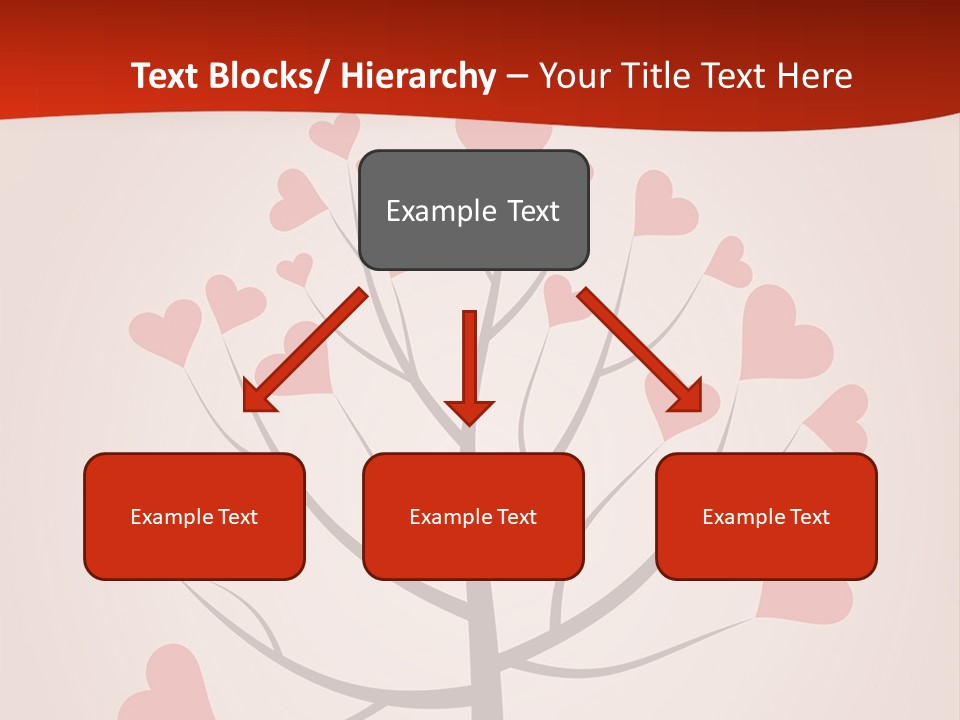A Tree With Hearts On It With A Red Background PowerPoint Template