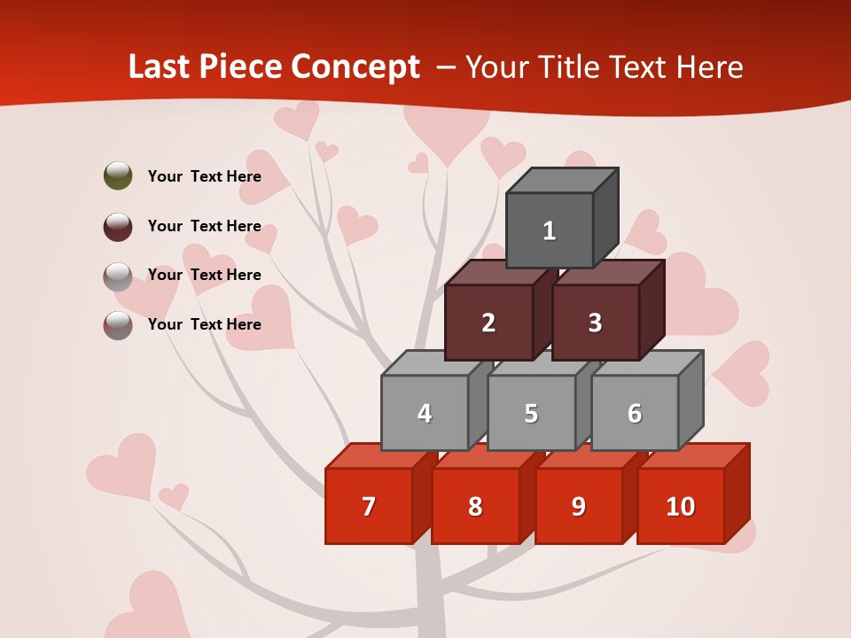 A Tree With Hearts On It With A Red Background PowerPoint Template