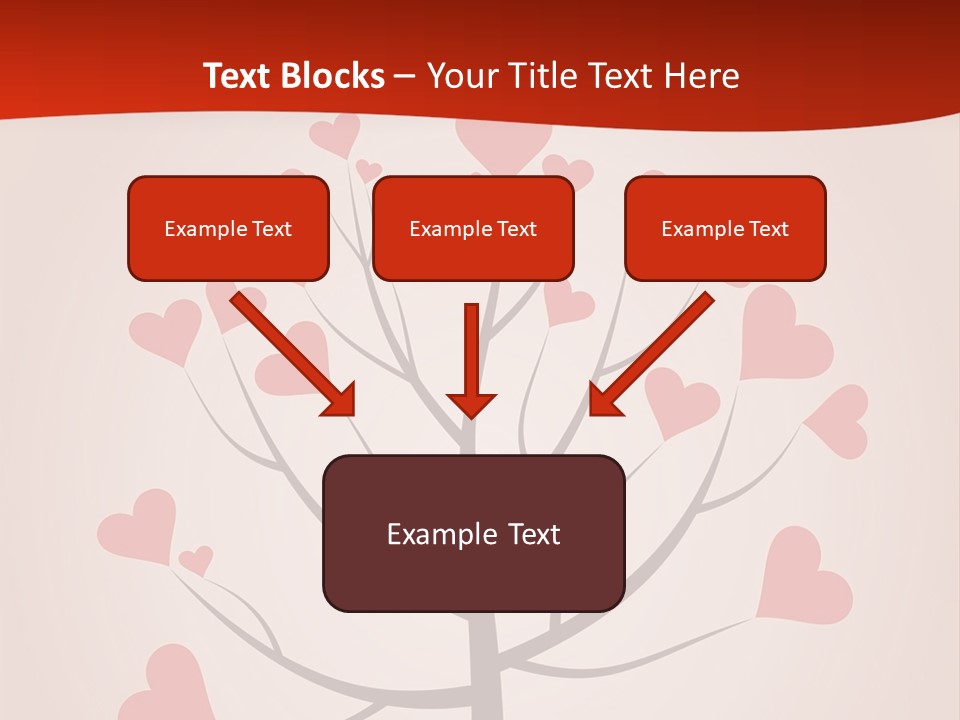 A Tree With Hearts On It With A Red Background PowerPoint Template