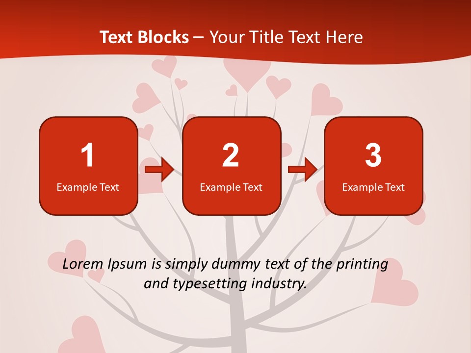 A Tree With Hearts On It With A Red Background PowerPoint Template
