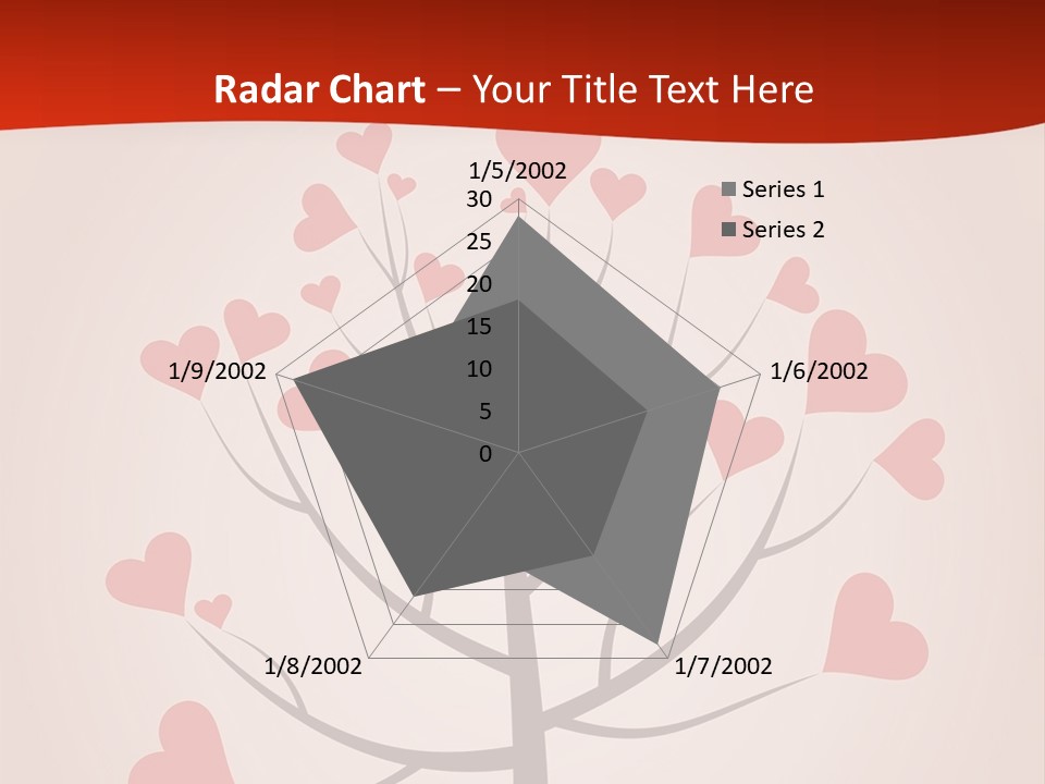 A Tree With Hearts On It With A Red Background PowerPoint Template