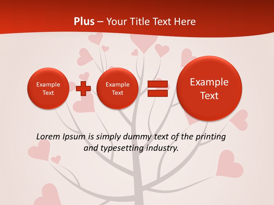 A Tree With Hearts On It With A Red Background PowerPoint Template