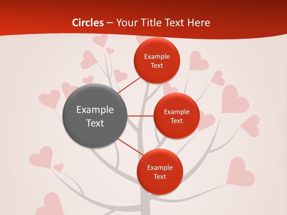 A Tree With Hearts On It With A Red Background PowerPoint Template