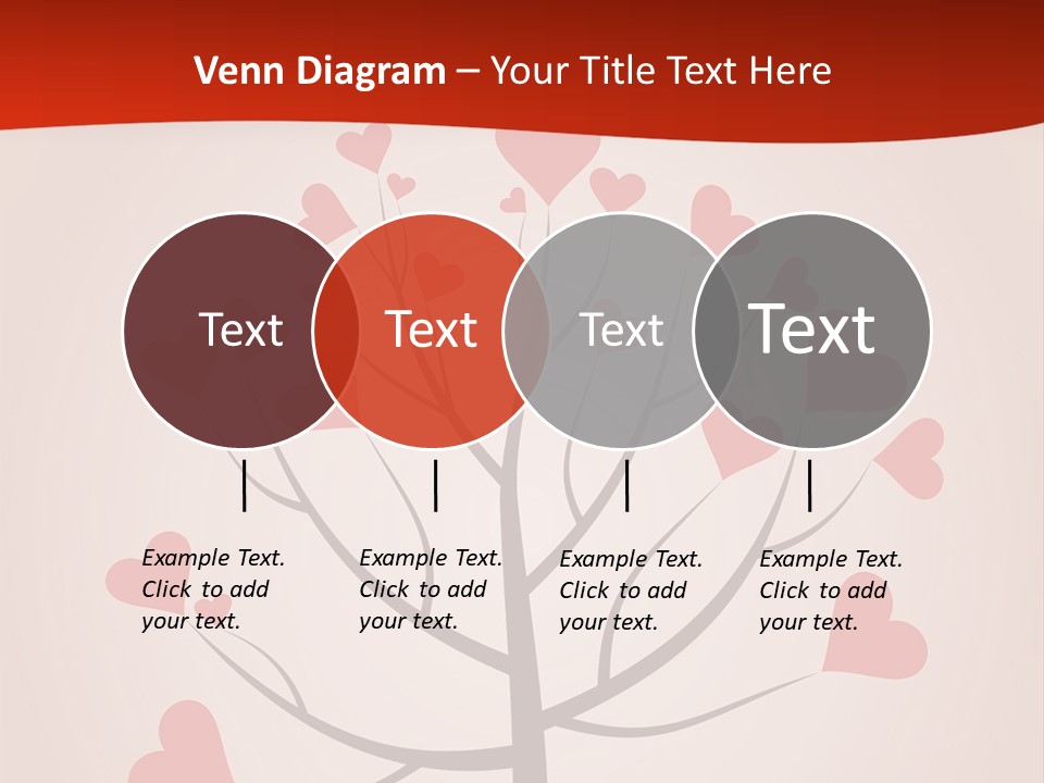 A Tree With Hearts On It With A Red Background PowerPoint Template