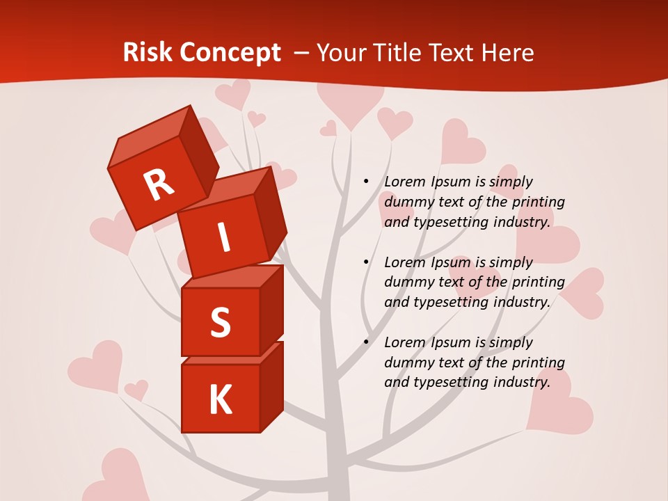 A Tree With Hearts On It With A Red Background PowerPoint Template
