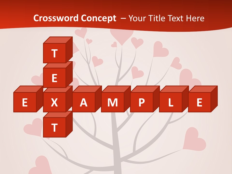 A Tree With Hearts On It With A Red Background PowerPoint Template